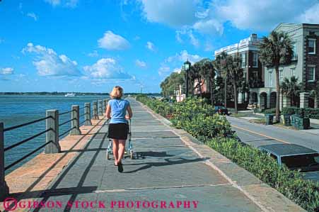 Stock Photo #9635: keywords - barricade battery carolina charleston child destination fence horz in infant mother parent railing seawall single south stone street stroller strollers summer travel walk walking walks waterfront