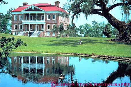 Stock Photo #14693: keywords -  architecture building buildings carolina charleston drayton hall heritage historic home horz house mansion mansions old people plantation plantations pond ponds preserve preserved south vintage water