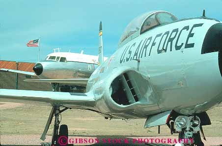 Stock Photo #14755: keywords -  air aircraft airplane airplanes and city dakota display displaying displays exhibit exhibiting exhibits fighter fighters force horz military museum museums outdoor outside plane planes rapid south space war