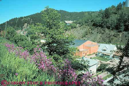 Stock Photo #14762: keywords - above architecture building buildings dakota deadwood design elevate elevated horz overhead overview overviews south style town towns valley valleys western