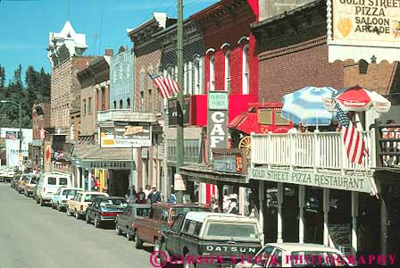 Stock Photo #14763: keywords - architecture building buildings business car cars center dakota deadwood design district downtown horz main parked south store stores street streets style town towns western