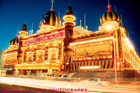Stock Photo #14772: keywords - architecture art attraction building buildings center convention corn dakota dark decorate decorated decorates decoration design different distinctive dusk evening hall horz landmark landmarks lighting lights mitchell mosaic mosaics palace peculiar south strange style tourist unusual