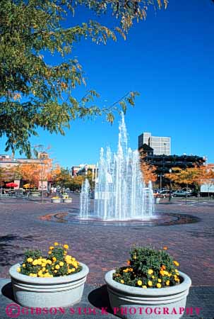 Stock Photo #7733: keywords - america american architecture boise building buildings business center cities city cityscape cityscapes downtown fountain grove idaho modern new park plaza urban usa vert