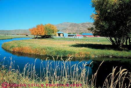 Stock Photo #14827: keywords -  and creek creeks farm farms freshwater horz idaho landscape mountain mountains ranch ranches region river rocky scenery scenic state stream streams water