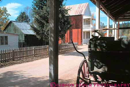 Stock Photo #14862: keywords -  architecture building buildings city design historic horz idaho main mining motif old street streets style town vintage wagon wagons west western wood wooden