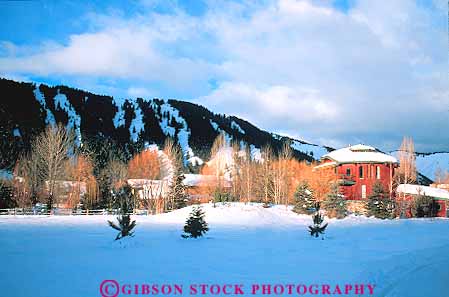 Stock Photo #14881: keywords -  communities community destination home homes horz house houses idaho landscape mountain mountains recreation region resort resorts rocky scenery scenic ski snow sun travel vacation valley winter
