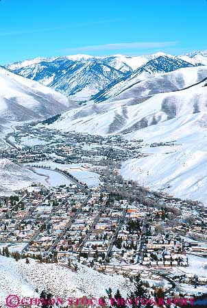 Stock Photo #14893: keywords -  aerial aerials and communities community destination downward elevate elevated idaho ketchum landscape mountain mountains overview overviews recreation region resort resorts rocky scenery scenic ski snow sun travel vacation valley valleys vert view views winter