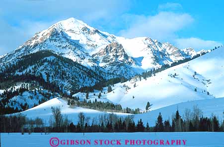 Stock Photo #14911: keywords -  cold desolate desolation freeze freezing frozen horz idaho landscape mountain mountains nature region rocky sawtooth scenery scenic season snow wild wilderness winter
