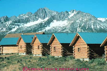 Stock Photo #14917: keywords -  angle angles building buildings c cabin cabins horz idaho identical log logs motel motels mountain mountains pattern patterns peak peaks ranch region repeat repeating repeats repetition rocky roof roofs room rooms row rows same sameness shape shapes similar slope slopes stanley triangle triangles wood wooden