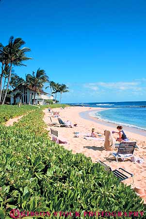 Stock Photo #8685: keywords -  beach coast coastal destination hawaii hawaiian island islands kauai marine maritime ocean people poipu resort resorts sand sea seashore seawater shore shoreline sunbathing travel tropical usa vacation vert water