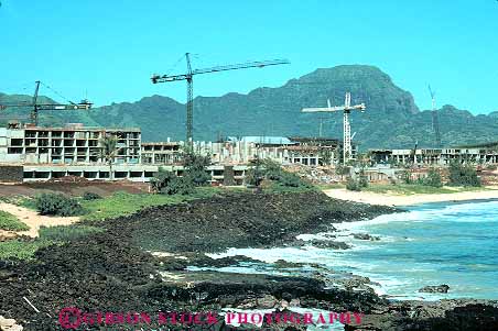Stock Photo #14959: keywords -  building construction destruction develop developing development develops disruption environment environmental grow growing grown growth hawaii hawaiian horz industry island islands kauai local produce produced producing resort shore tropic tropical tropics urbanization