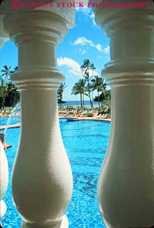 Stock Photo #8710: keywords -  abstract abstraction abstracts destination focus foreground hawaii hawaiian hotel island islands kauai lihue marriott pool pools resort resorts soft travel tropical usa vacation vert
