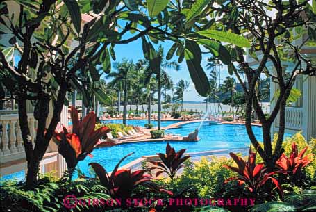 Stock Photo #8712: keywords -  abstract abstraction abstracts destination hawaii hawaiian horz hotel island islands kauai lihue marriott pool pools resort resorts travel tropical usa vacation