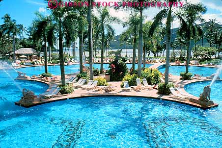 Stock Photo #14987: keywords - destination hawaii hawaiian horz hotel hotels island islands kauai landscape lihue marriott people pool pools resort resorts scenery scenic swim swimming tourist tourists travel traveler travelers tropic tropical tropics vacation vacationing vacations