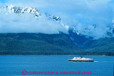 Stock Photo #10395: keywords - alaska cloud ferries ferry horz juneau mountain mountains near ocean public sea ship ships state transport transportation transporting under way