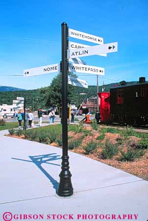 Stock Photo #10400: keywords - alaska american building buildings direct directing direction directs gold historic historical history klondike national park post preserve preserved rush sign signs site sites skagway town towns vert