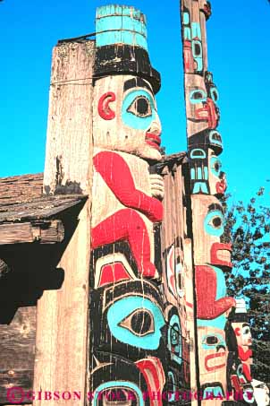 Stock Photo #10416: keywords -  alaska american art artistic chilkat haines house indian native north pole poles style totem totems tradition traditional tribal vert wood wooden