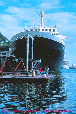 Stock Photo #10425: keywords - alaska cruise dock family harbor harbors juneau near ocean people port ports ship ships vert water waterfront