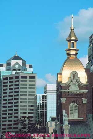 Stock Photo #12324: keywords -  architecture building buildings cathedral city conception dome domes downtown gold golden immaculate kansas missouri of urban vert