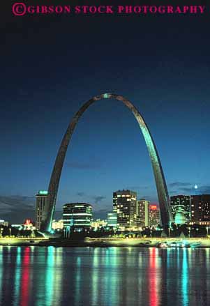Stock Photo #7749: keywords - america american arch arches architecture building buildings business center cities city cityscape cityscapes curve dark downtown dusk evening gateway lighting lights louis metal missouri modern night saint skyline skylines st st. steel tall urban usa vert