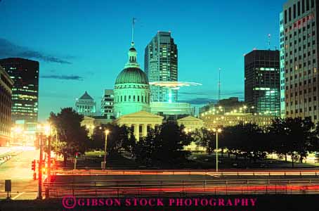 Stock Photo #7751: keywords -  america american architecture building buildings business center cities city cityscape cityscapes dark downtown dusk evening horz lights louis missouri modern night saint skyline skylines st st. urban usa