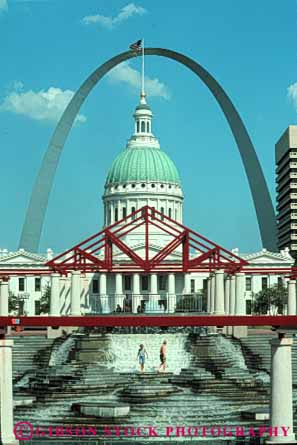 Stock Photo #7754: keywords - america american arch architecture building buildings business center cities city cityscape cityscapes downtown fountain gateway louis memorial missouri modern people plaza saint skyline skylines st st. symmetrical symmetry tall urban usa vert water
