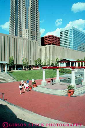 Stock Photo #12338: keywords -  architecture center cities city design downtown louis memorial missouri modern new people plaza plazas public st urban vert