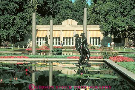 Stock Photo #12265: keywords -  botanical garden gardens horz louis missouri municipal pond ponds pool pools public saint sculpture st st. water