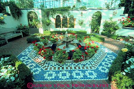 Stock Photo #12266: keywords - botanical conservatories conservatory floor floors garden gardens greenhouse greenhouses horz house interior louis missouri mosaic mosaics municipal octagon octagons pattern patterns pond ponds pool pools public saint sculpture shape shapes shoenberg st st. temperature tile tiles water