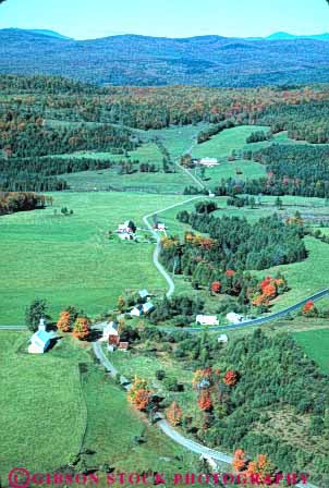 Stock Photo #9330: keywords - aerial aerials autumn color community craftsbury elevate elevated england fall foliage forest green landscape new scenery scenic small town towns vermont vert