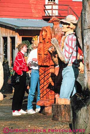 Stock Photo #9336: keywords -  business carve carved carvings display england look merchandise new people retail sales sculpture sculptures sell selling small stowe town vermont vert wood wooden