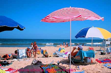 Stock Photo #12362: keywords -  beach beaches color colorful delaware horz hot rehoboth resort resorts sand summer sun sunny sunshine travel umbrella umbrellas vacation vacations warm