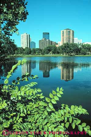 Stock Photo #7772: keywords -  america american architecture building buildings business center cities city cityscape cityscapes downtown high loring minneapolis minnesota modern new office park pond rise skyline skylines urban usa vert water