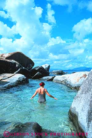 Stock Photo #10185: keywords -  alone antilles baths caribbean destination destinations female gorda island islands leeward lesser ocean privacy private resort resorts sea solitary solitude sunny sunshine swim travel tropic tropical tropics vacation vert virgin wading warm woman