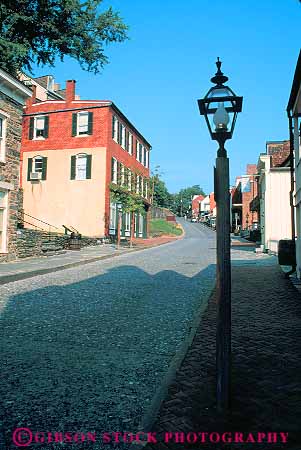 Stock Photo #12467: keywords -  american building buildings district ferry harpers high historic history lamp national old park public road roads street streets town towns vert vintage virginia west