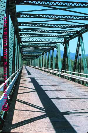 Stock Photo #1233: keywords - angle box bridge california cross design engineer geometry green lucas over river road salinas san shadow soledad span steel stress strong structure taper triangle vert