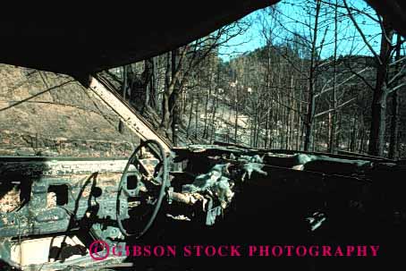 Stock Photo #1242: keywords -  burn burned burnt california car claim damage demolished destroy destroyed disaster disasters fire flame heat home horz house insurance interior liability loss neighborhood oakland property residential wildfire