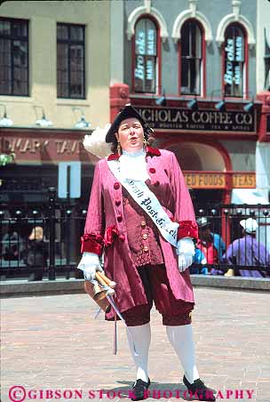 Stock Photo #15549: keywords - announce announcer announces announcing costume costumed costumes crier outdoor outfit outside pennsylvania people perform performer performers performs person pittsburgh portray portraying portrays public speak speaker speaking speaks town vert woman