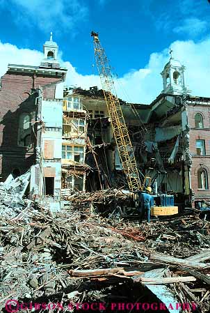 Stock Photo #15572: keywords -  building california crane cranes demolish demolished demolishing demolition destroy destroying destroys down equipment francisco gut heavy historic of old remove removes removing san tear vert wreck wrecks