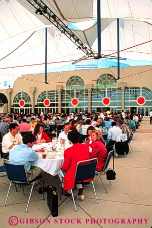 Stock Photo #6030: keywords -  architecture business center convention diego discussion hall interior lunch meet meeting modern network office people san talk vert