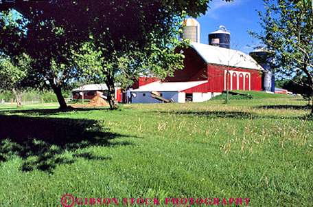 Stock Photo #1263: keywords -  agriculture banrs barn barns blue bright building buildings clean colorful dairy design farm farms flower flowers horz landscape large lush michigan modern new pretty red rural scenery scenic silo sky spring style traditional vintage wood wooden