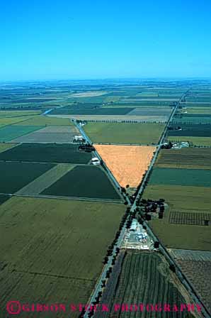 Stock Photo #3305: keywords -  aerial agriculture california crop farm field geometric grow horizon sacramento valley vert
