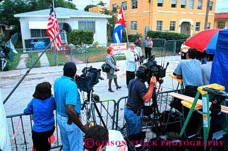 Stock Photo #6082: keywords - antonio broadcast camera controversial controversy coverage crew elian gonzalez gordon home horz immigration information interview issue media news opinion report reporting speak speaker speaks tape team television video