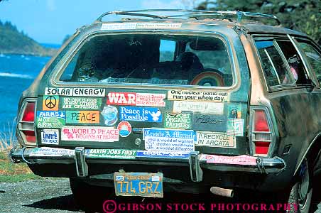 Stock Photo #15759: keywords - auto automobile automobiles autos back bizarre bumper car cars covered different graffiti horz of sign signs sticker stickers strange unusual vehicle vehicles weird with