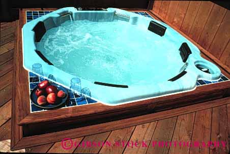 Stock Photo #1332: keywords -  horz hot intimate outdoor r relax spa tub water