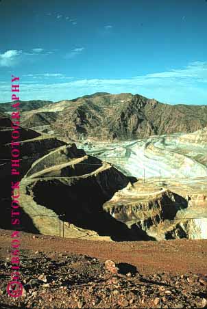 Stock Photo #1349: keywords -  arizona copper dig earth environment extract hole industry metal mine mining moreenci morenci open pit resource rock terrace vert