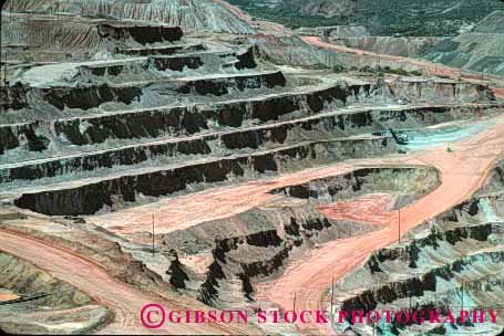 Stock Photo #1351: keywords -  arizona copper dig earth environment extract hole horz industry kearny metal mine mining open pit ray resource rock terrace