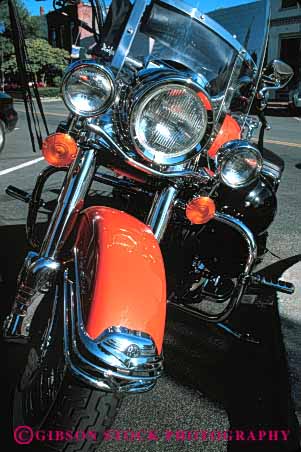Stock Photo #6074: keywords -  classic davidson drive harley motorcycle new orange shiny vehicle vert wheel