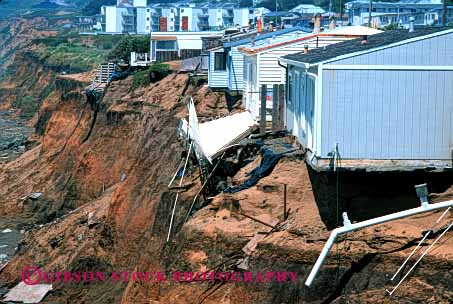 Stock Photo #1377: keywords -  beach bluff bluffs california cliff cliffs coast coastal coean damage danger disaster erode eroded erodes eroding erosion homes horz house insurance landslide loss neighborhood pacifica property risk sea shore shoreline threat threatening threatens undercut unstable