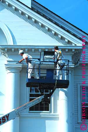 Stock Photo #1383: keywords -  art brush building church exterior job occupation paint painter paycheck skill vert wor